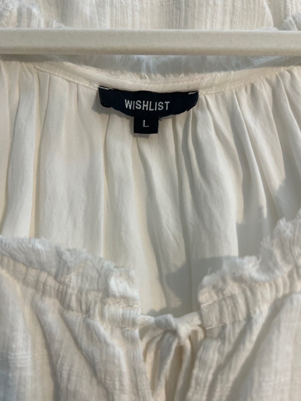 Wishlist Lined White Short-Sleeve Boho 100% cotton gauze dress with pockets - Picture 3 of 6